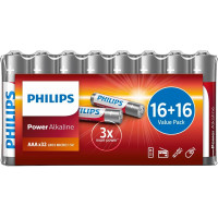 Philips Battery Philips Power Alkaline AAA Shrink, 32 pcs (LR03P32FV/10)