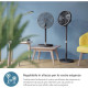 Philips Philips column fan Series 3000, 40см, 48Вт, smartphone control, height adjustment, black (CX3550/01)