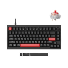 Lemokey Клавіатура механічна X4 84Key, Keychron Red, USB-A, QMK/VIA, Hot-Swap, EN/UKR, RGB, чорний (X4-H1-UA)
