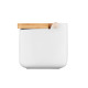 ARDESTO Sugar bowl Midori 12х12х11cm, 840ml, ceramic, bamboo, white (AR0907W)