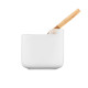 ARDESTO Sugar bowl Midori 12х12х11cm, 840ml, ceramic, bamboo, white (AR0907W)