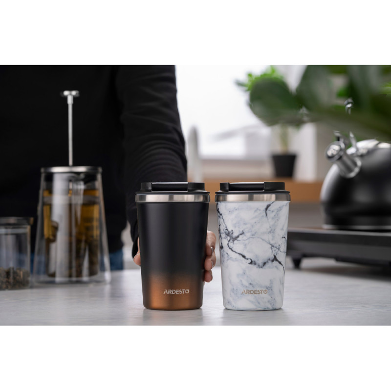 ARDESTO Travel mug Marmo 360 ml, stainless steel
