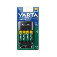 VARTA Зарядний пристрій Value USB Quattro Charger + Акумулятор NI-MH AA 2100 мАг, 4 шт. (57652101451)