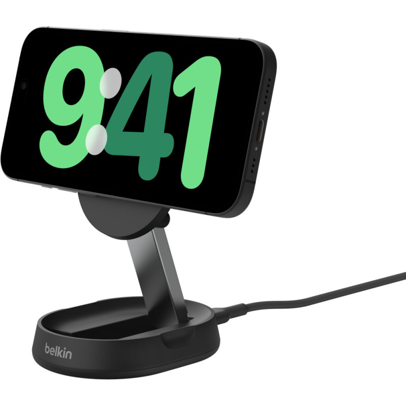Belkin Зарядное устройство безпроводное 15Вт Stand Magnetic Qi2, черный (WIA008VFBK)