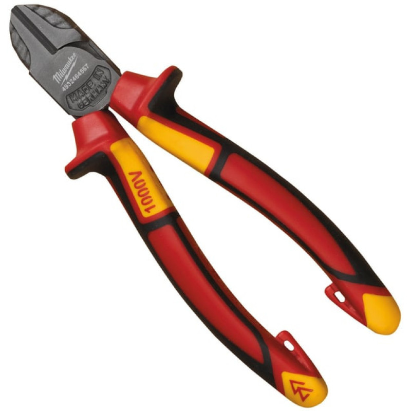 Milwaukee side cutters, dielectric, for work under voltage of 1000V, 160mm (4932464567)