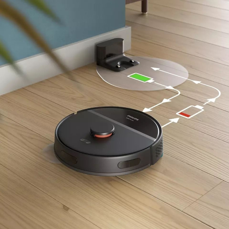 Philips Робот-пылесос Series 3000, h=34см, влажная уборка, конт пыль -0.35л, вода -0.3л, автон. раб. до 200мин, НЕРА 11, черный (XU3000/01)