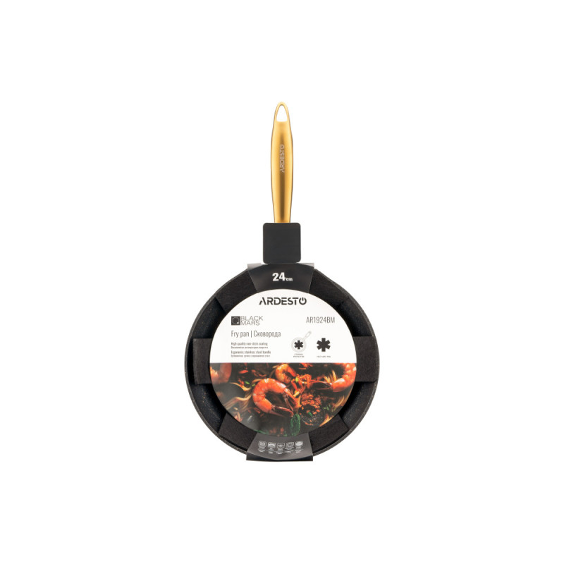 ARDESTO Fry pan Black Mars Sparkle, 24cm, aluminium, black (AR1924BM)