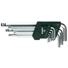 Topex Hex keys, set of 9, 1.5-10 mm, ball tip, long (35D957)