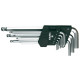 Topex Hex keys, set of 9, 1.5-10 mm, ball tip, long (35D957)