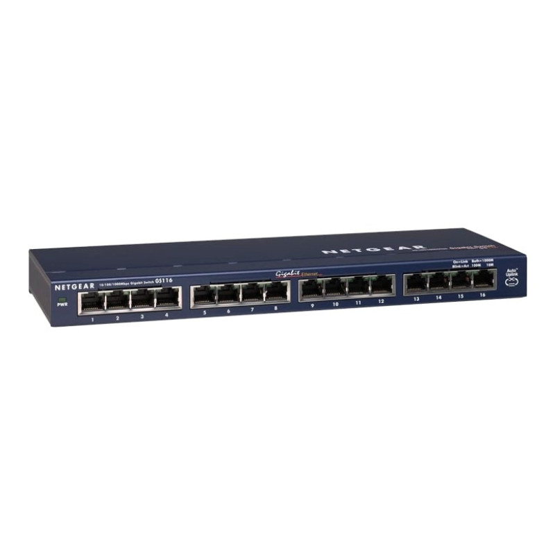 NETGEAR Комутатор GS116GE 16xGE, некерований