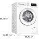 Bosch Bosch WM front load, 8kg, 1400, A, 59cm, display, white (WAN2829NBY)