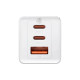 Зарядное устройство Baseus 2xUSB-C 65W + 1xUSB GaN + cable USB-C to USB-C 100W 1.0m white (CCGP120202)