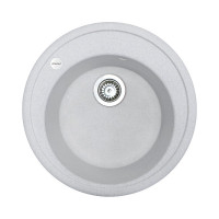Adamant Kitchen sink Sun, artificial stone, round, no drainboard, 510x200mm, bowl - 1, over-mounted, Old stone (000000574)