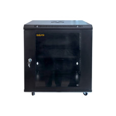 Шкаф настенный GEAR 12U 19'' 600x600x650 мм, + полка 19", black (GWMSN-12U-600-600)