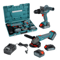 Könner & Söhnen Set of two cordless tools KS IDAGB 20V SET 1 20V impact drill, angle grinder, fast ZP 2.4A battery 1x2A·h+1x4A·h case 3kg (KSIDAGB20VSET1)