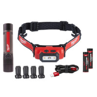 Milwaukee Ліхтар світлодіодний акумуляторний Milwaukee L4 FMHL2LED-302 4В 2х3А·год налобний 600лм+ручний 800лм ЗП 0.23кг (4933499300)