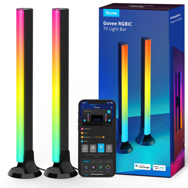 Govee Набор подсветки H6046 RGBIC WiFi + Bluetooth Flow Plus Light Bars, RGB, Белый (H6046311)
