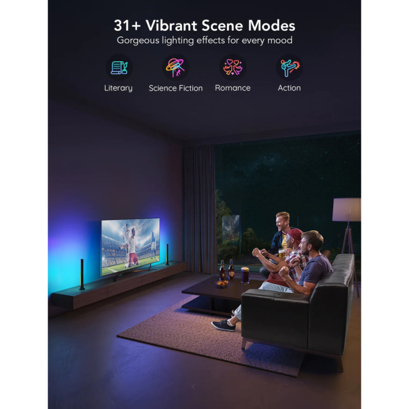 Govee Набор подсветки H6046 RGBIC WiFi + Bluetooth Flow Plus Light Bars, RGB, Белый (H6046311)