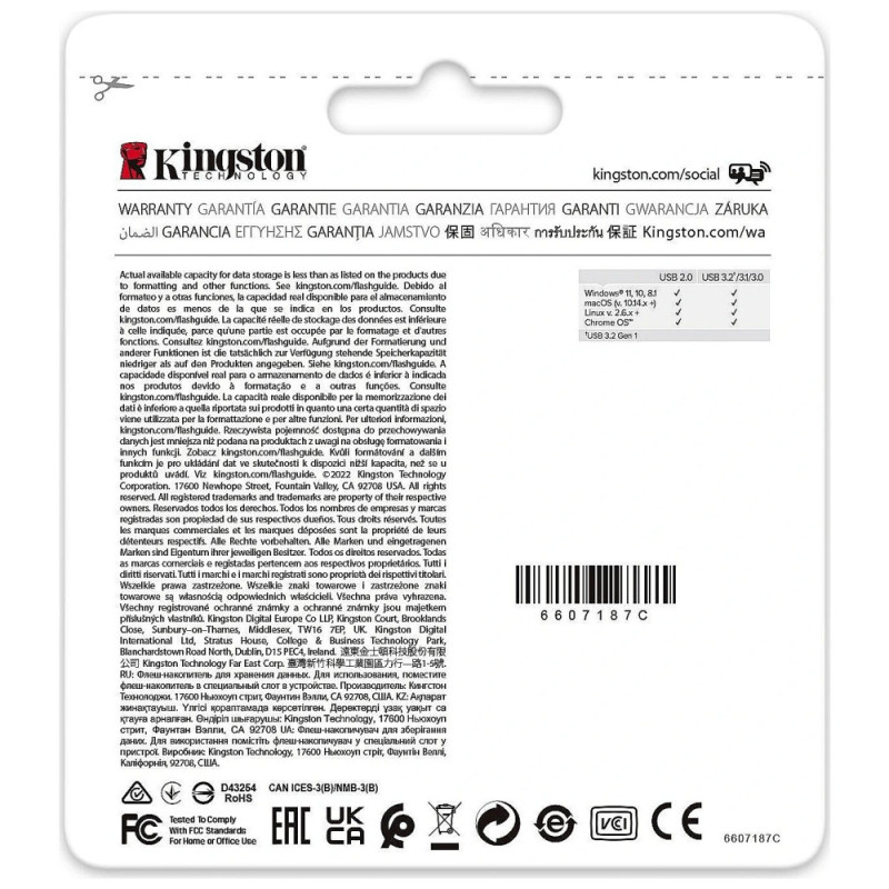 Kingston 64GB USB 3.2 Type-A Gen1 DT Exodia Onyx (DTXON/64GB)