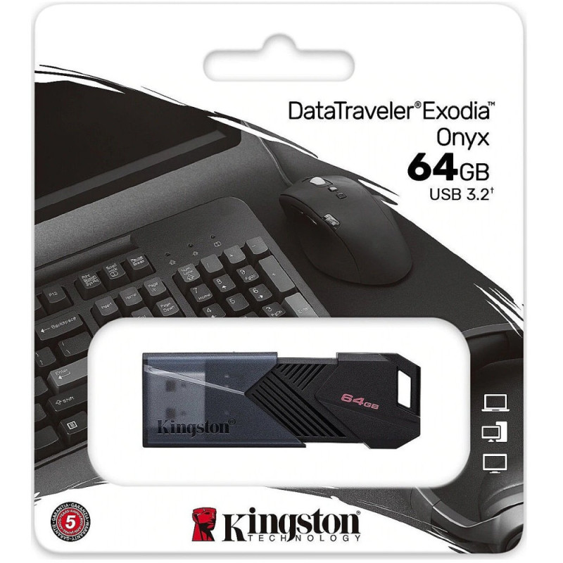 Kingston 64GB USB 3.2 Type-A Gen1 DT Exodia Onyx (DTXON/64GB)