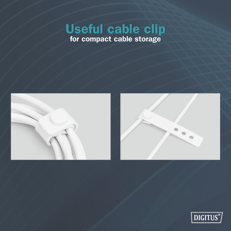 Digitus USB-C Silicone charging cable, USB-A - USB-C 2m, USB 2.0, 60W, white (AK-300340-020-W)