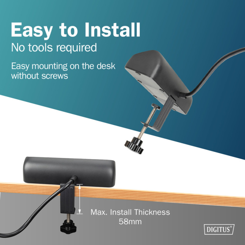 Digitus Блок розеток DIGITUS Office, 3xSchuko, 2xUSB-A, 1xUSB-C, 16A, 1.5м, вилка Schuko, чорний (DA-70625)