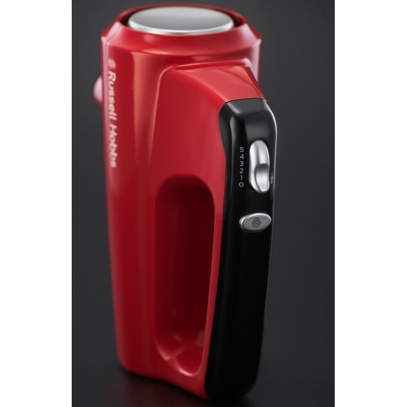 Russell Hobbs hand mixer Desire 350W, nozzles-4 beaters, turbo mode, red-black (24670-56)