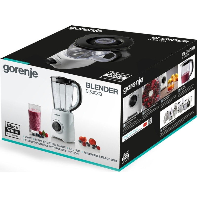 Gorenje stationary blender 500W, bowl-1500ml, white (B500XG)