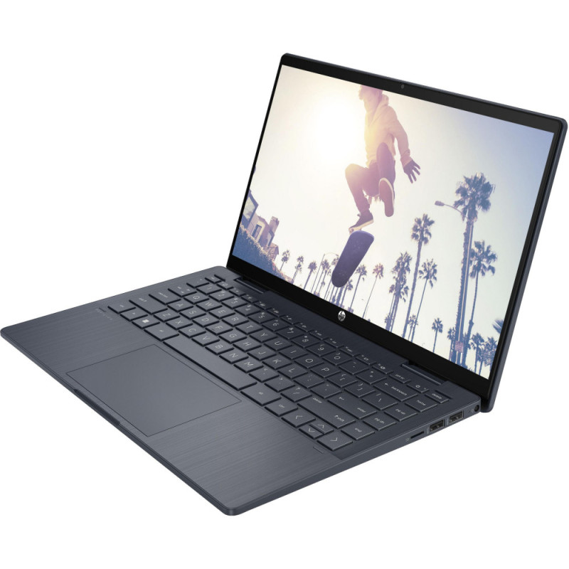 HP Ноутбук Pavilion x360 14-ek2005ua 14" FHD IPS Touch, Intel 5-120U, 16GB, F512GB, UMA, DOS, синій (AQ8P2EA)