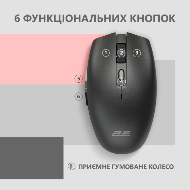 2E Mouse MF2030 Rechargeable WL Black (2E-MF2030WB)