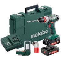 Metabo BS18Quick аккумуляторный, 18V 2x2Ah, з/у,кофр, угл.насадка,набор SP(9 шт) (602217870)