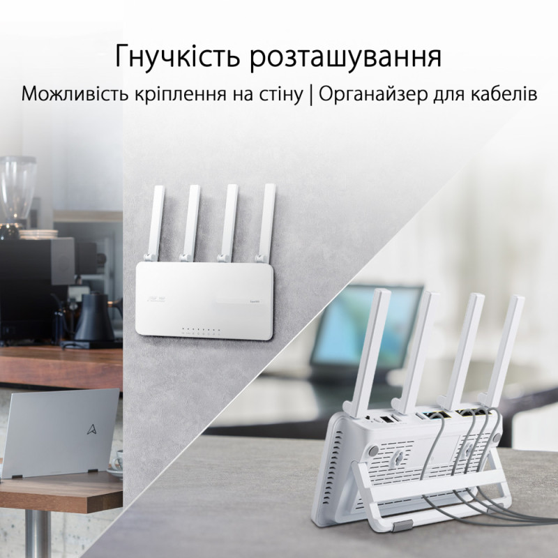 ASUS Маршрутизатор ExpertWIFI EBR63 AX3000 4xGE LAN 1xGE WAN 1xUSB3.2 1xUSB2.0 MU-MIMO OFDMA MESH (90IG0870-MO3C00)