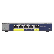 NETGEAR Коммутатор GS105PE PoE pass-thru, 2xGE PSE, 1xGE PD, 2xGE, управляемый L2 (GS105PE-10000S)