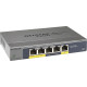 NETGEAR Коммутатор GS105PE PoE pass-thru, 2xGE PSE, 1xGE PD, 2xGE, управляемый L2 (GS105PE-10000S)