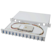 Digitus FO splice box, 1U, equipped, 12x SC DX, OS2 incl. splice cassette, colored pigtails, couplers (DN-96321/9)