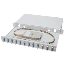 Digitus FO splice box, 1U, equipped, 12x SC DX, OS2 incl. splice cassette, colored pigtails, couplers (DN-96321/9)