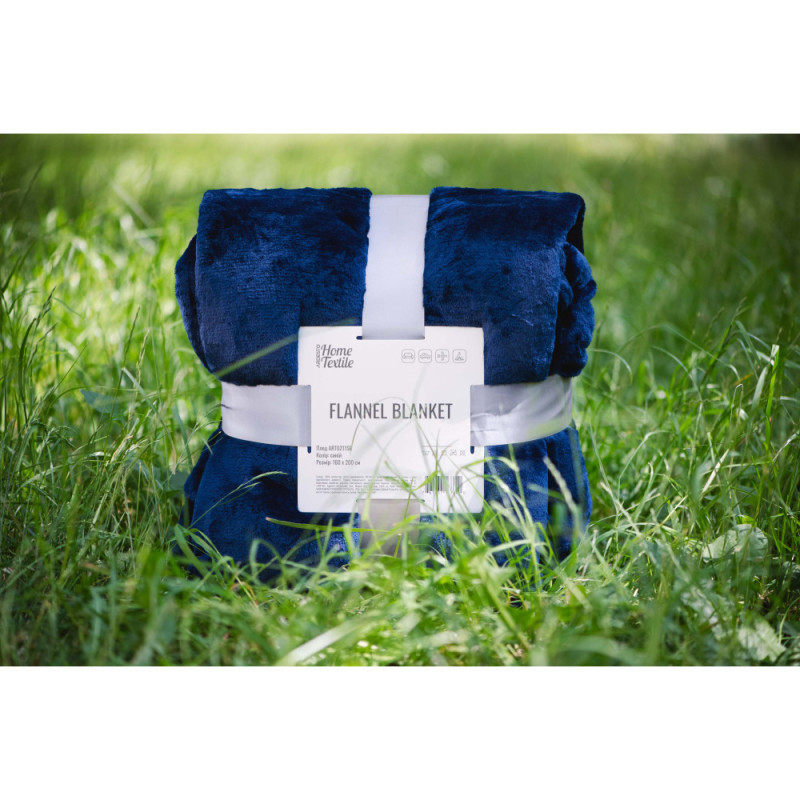 ARDESTO Flannel blanket, 160x200cm, dark blue, 100% polyester (ART0211SB)