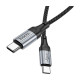 Дата кабель USB-C to USB-C 1.0m 3A nylon X102 black HOCO (6942007608787)