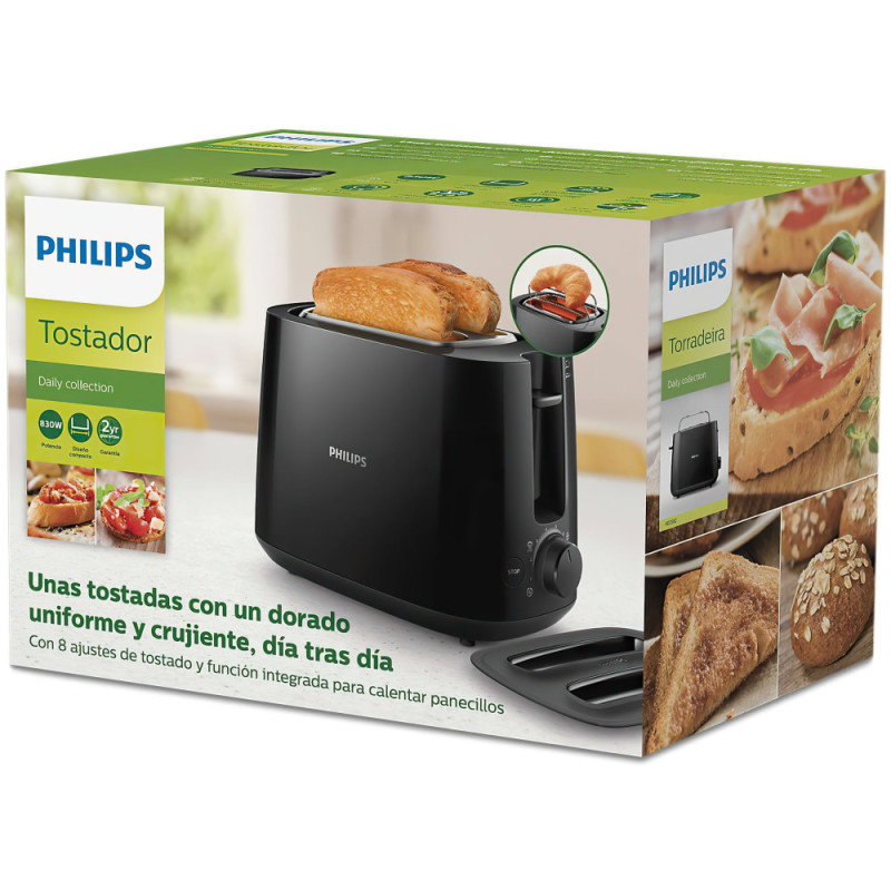 Philips Toaster Daily Collection, 830V, plastic, dust cover, black (HD2582/90)