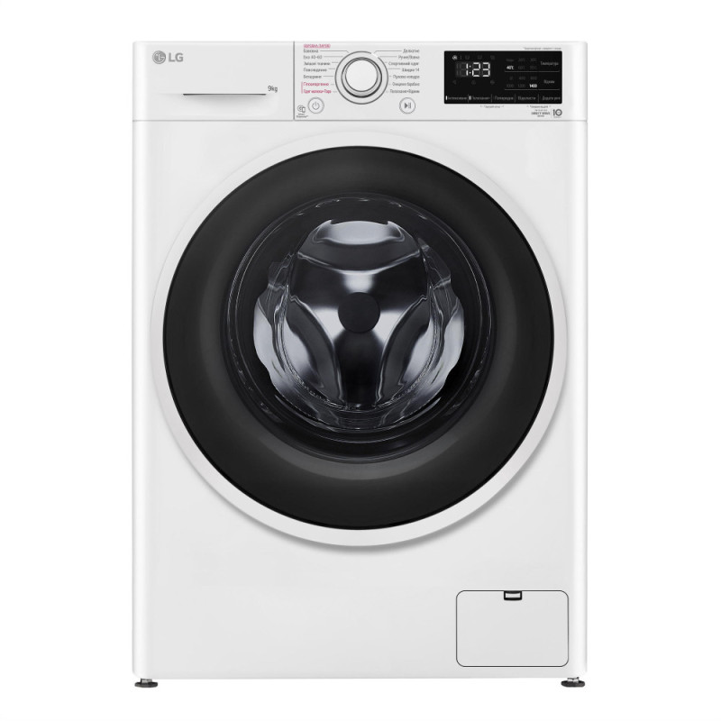 LG Стиральная машина фронтальная, 9кг, 1400, A+++, 57см, дисплей, пар, инвертор, белый (F4V3VS7WW)