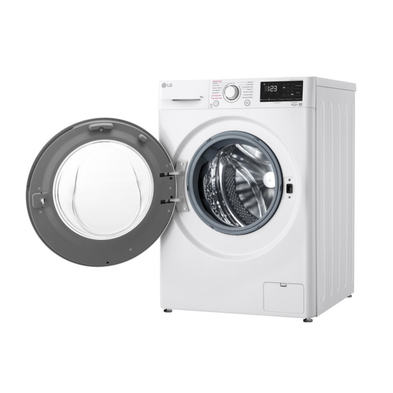 LG Стиральная машина фронтальная, 9кг, 1400, A+++, 57см, дисплей, пар, инвертор, белый (F4V3VS7WW)