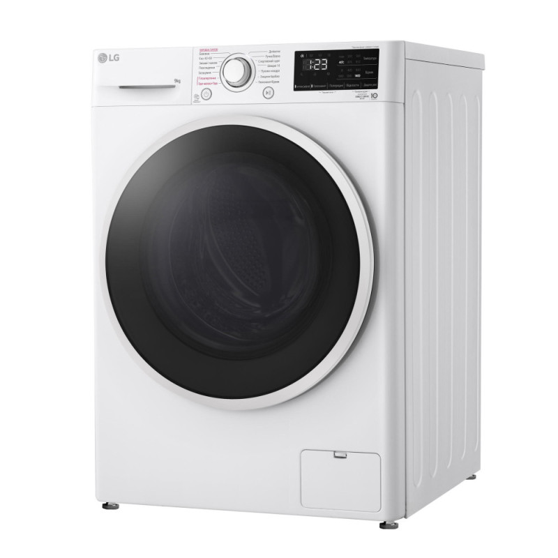 LG Стиральная машина фронтальная, 9кг, 1400, A+++, 57см, дисплей, пар, инвертор, белый (F4V3VS7WW)
