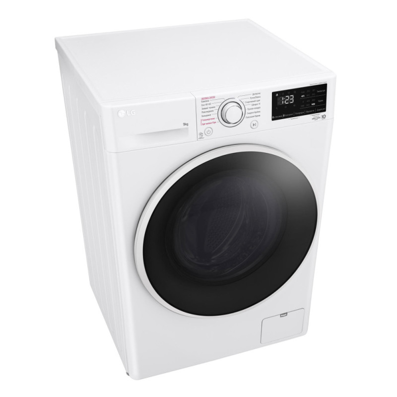 LG Стиральная машина фронтальная, 9кг, 1400, A+++, 57см, дисплей, пар, инвертор, белый (F4V3VS7WW)