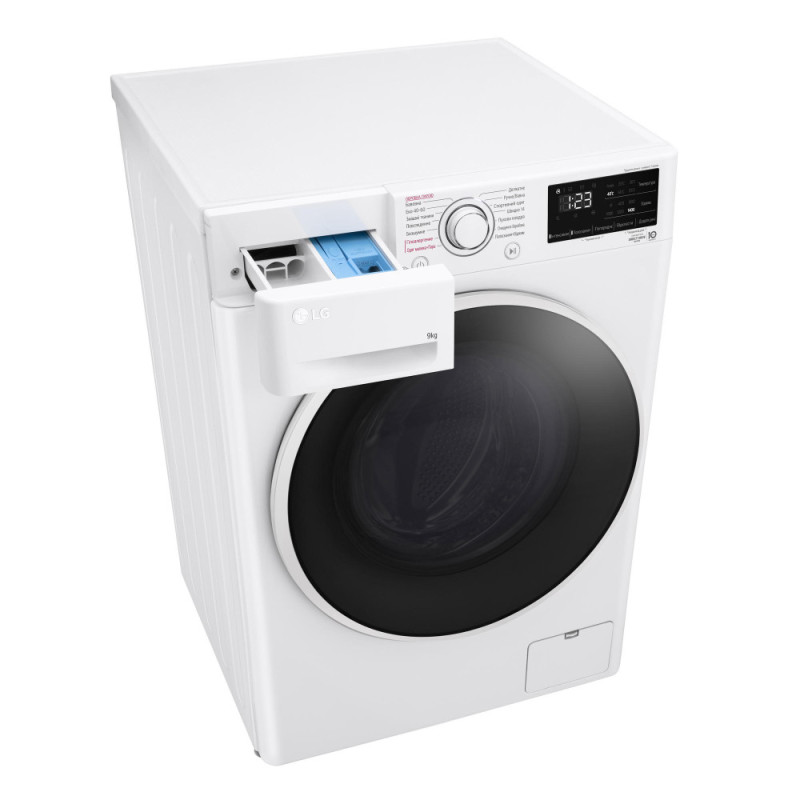 LG Стиральная машина фронтальная, 9кг, 1400, A+++, 57см, дисплей, пар, инвертор, белый (F4V3VS7WW)