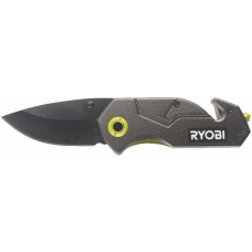 Ryobi Нож складной RFK25T, лезвие 57мм, стропорез, фиксатор лезвия, клипса. (5132005328)