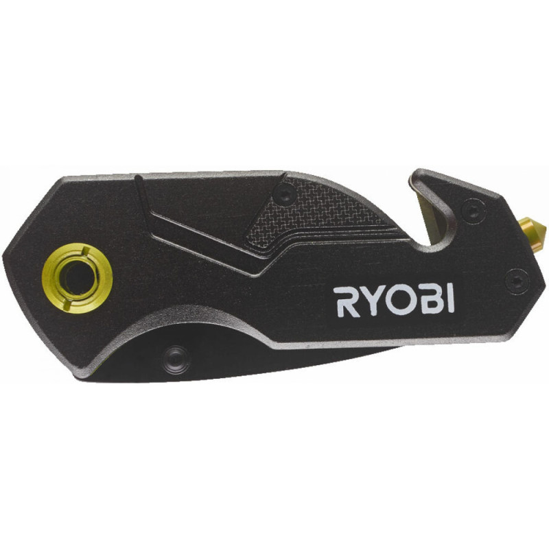 Ryobi Нож складной RFK25T, лезвие 57мм, стропорез, фиксатор лезвия, клипса. (5132005328)