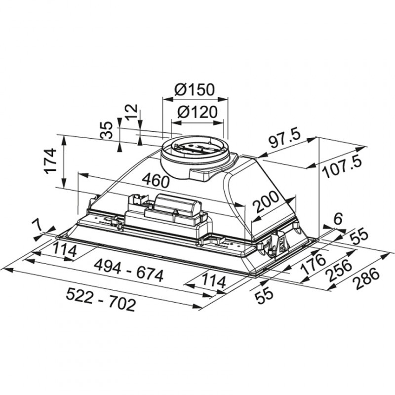 Franke Вытяжка встраиваемая Inca Smart FBI 705 GR (305.0599.533)