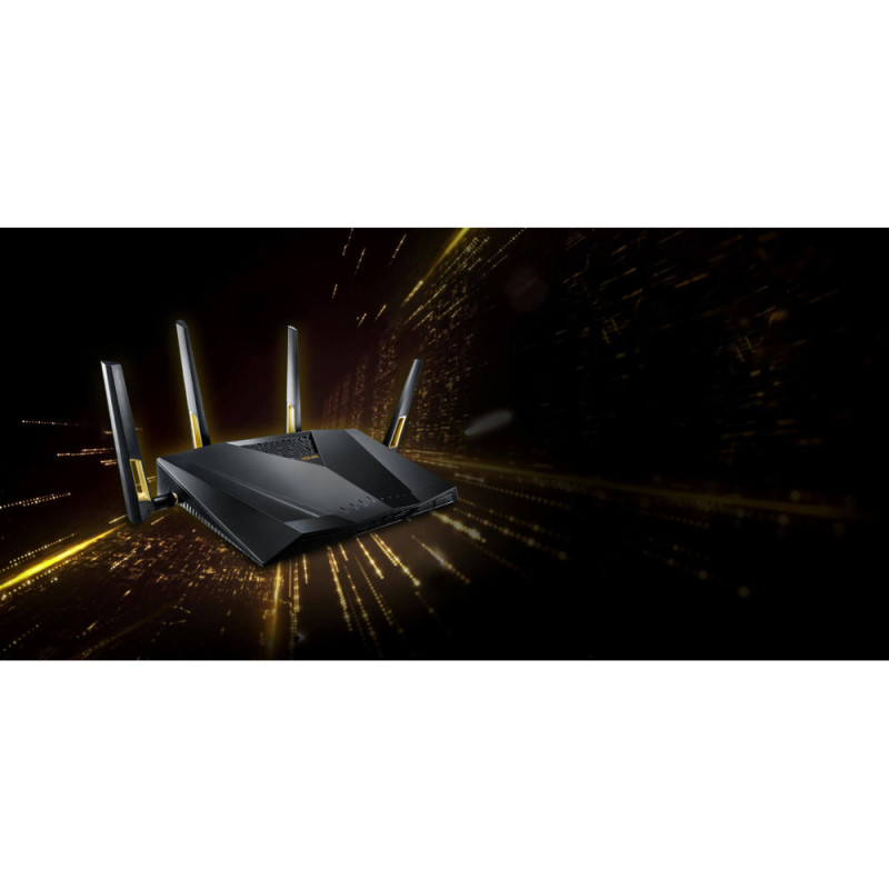 ASUS Маршрутизатор RT-AX88U PRO AX6000 4xGE LAN 2.5xGE WAN 1x2.5GE WAN/LAN 1xUSB3.2 1xUSB2.0 MU-MIMO OFDMA MESH (90IG0820-MO3A00)