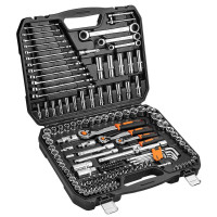 Neo Tools Набор инструмента, 156шт, 1/2", 1/4", 3/8", CrV, кейс