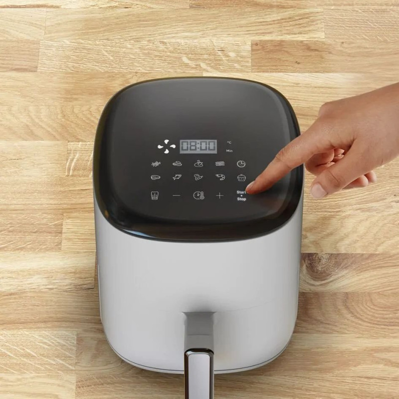 Tefal Мультипіч EasyFry Compact, 1300Вт, чаша-3л, сенсорне керув., 10 програм, пластик, білий (EY145A10)